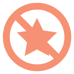 A star-shaped symbol with a circle and diagonal line overlay.